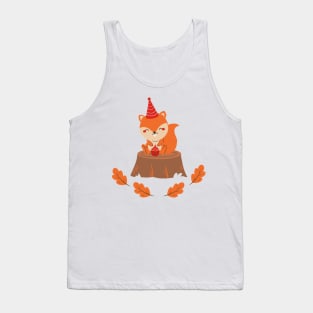 Squirrel Brithday Moment Autumn Art Tank Top